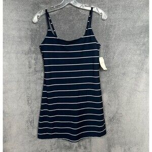 NWT Abercrombie & Fitch Womens S Navy Striped Mini Skort Dress Romper Lining